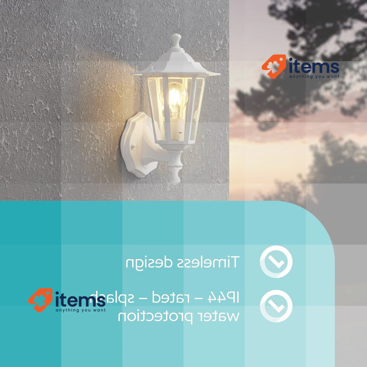 EGLO Laterna 5 Outdoor Lamppost, Pier Mount Exterior Light White E27 IP44 Wall