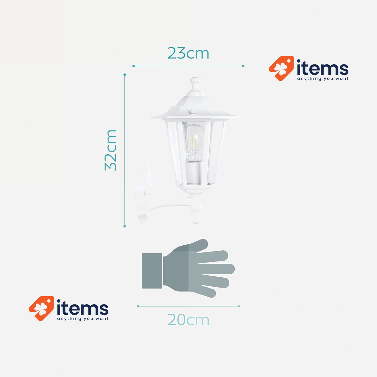 EGLO Laterna 5 Outdoor Lamppost, Pier Mount Exterior Light White E27 IP44 Wall