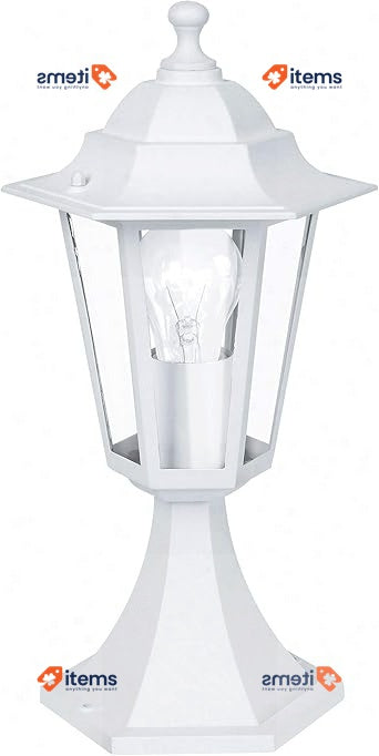 Eglo Laterna 5 Outdoor Lamppost, Pier Mount Exterior Light, White Cast E27 IP44