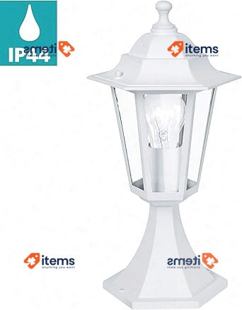 Eglo Laterna 5 Outdoor Lamppost, Pier Mount Exterior Light, White Cast E27 IP44