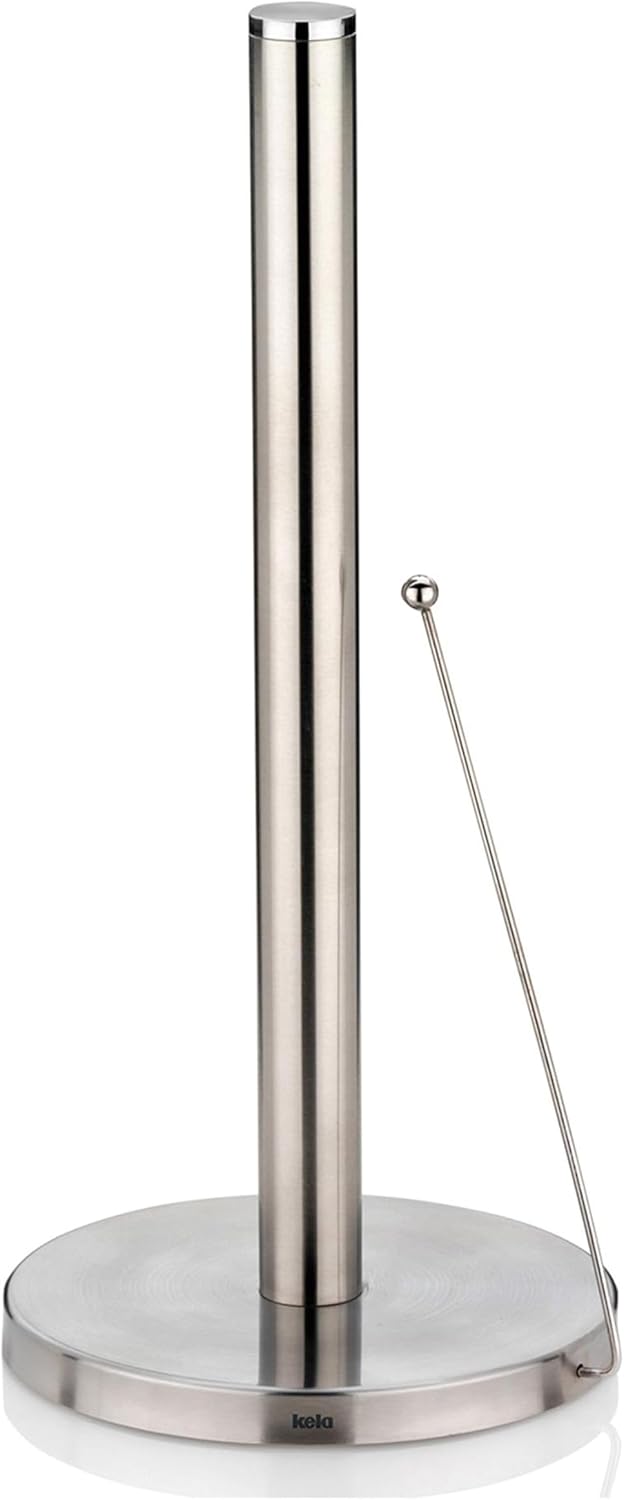 kela Kitchen roll Holder, Stainless_Steel, Matt Silver, 15 x 15 x 33.5 cm