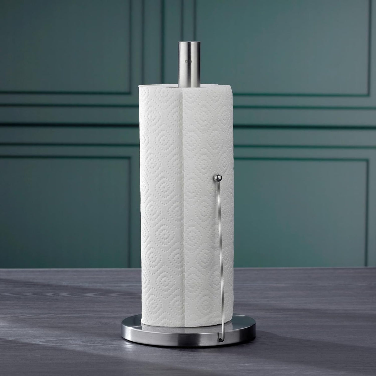 kela Kitchen roll Holder, Stainless_Steel, Matt Silver, 15 x 15 x 33.5 cm