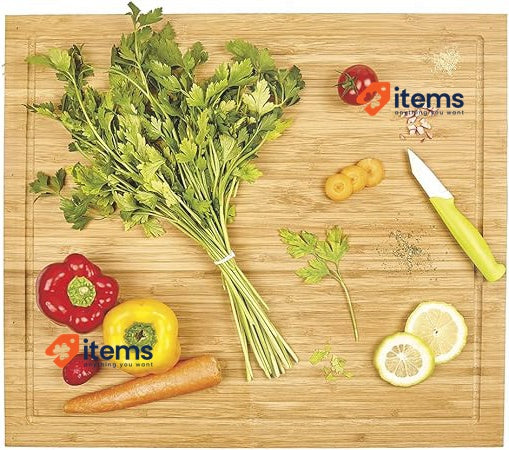 AMBIANCE NATURE 508815 Cutting Board With Rim Bamboo 52.5×46 X 1.9 Cm - 1.9CM
