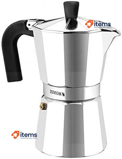 Monix Vitro Express 12 Cup Coffee Maker, Aluminium, Silver, Moka Pot Espresso