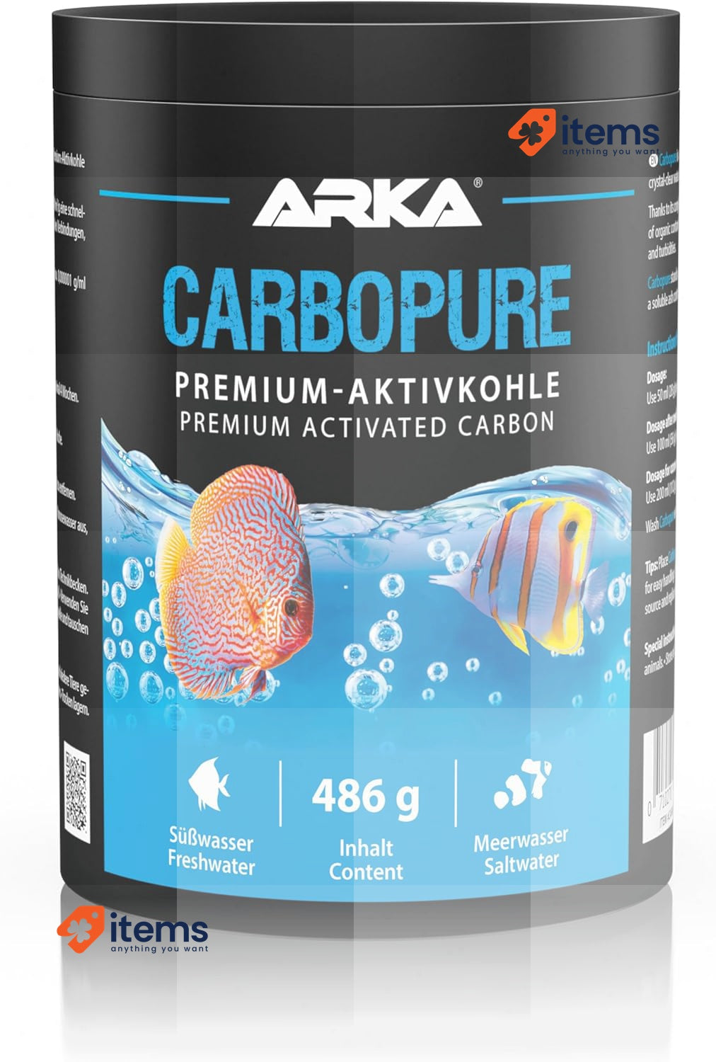 Aquarium activated carbon – ARKA Carbopure 1000 ml-Removes cloudiness clear