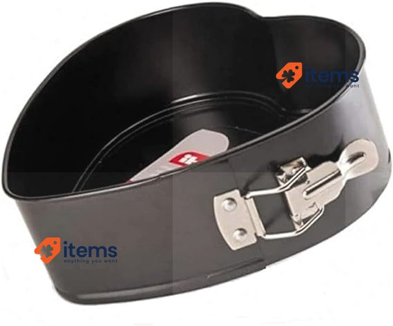 Ibili Springform Set Moka Heart Shaped steel plate, Black 22 x 7.5 x 5 cm