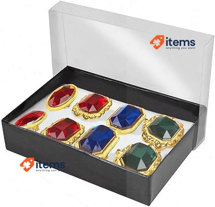 Boland 00636 - Set Of Rings With Fake Gemstones, 8 PC, 10 Years And Up Statement