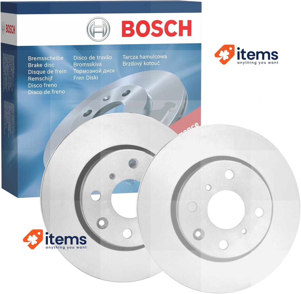 Bosch BD1105 Brake discs - ECE-R90 certified - 1 set of 2 discs