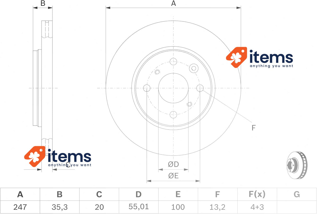 Bosch BD1105 Brake discs - ECE-R90 certified - 1 set of 2 discs