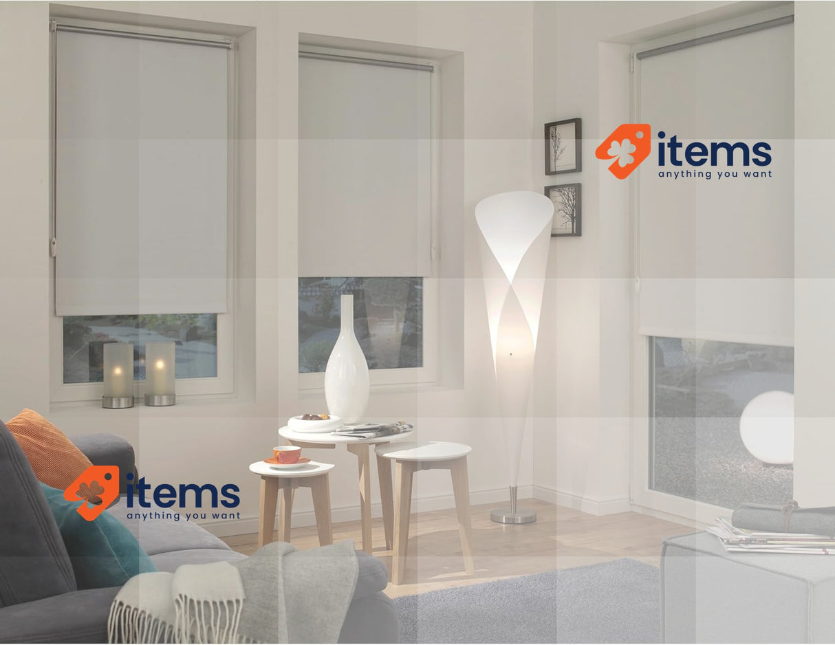 Gardinia EASYFIX Rollo Thermo 244 90 x 210, Fabric, White, 90 x 210 cm