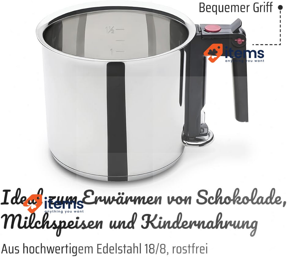 GSW Stahlwaren GmbH Water Boiler, Silver/Black, 16 x 15 cm, 1.5 Litre