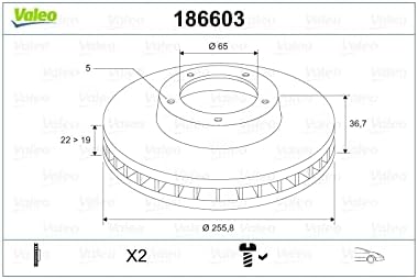 VALEO BRAKE SYSTEMS Brake Disc 186603 Silver