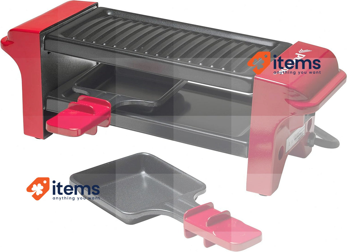 Bestron AGR102 Gourmetstel 2 Persoons Zwart/Rood Red <p>Compact mini raclette