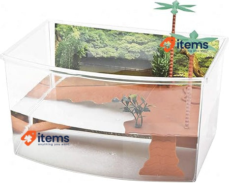 GP GP10625 Turtle Habitat Tank - 5.5L Transparent Plastic, 29.2×23.5×29.2 Cm