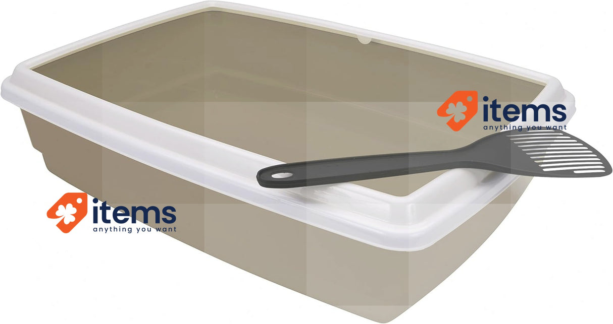 Aimé Agrobiothers Cat Litter Tray with Rim and Scoop 44x34x11 cm