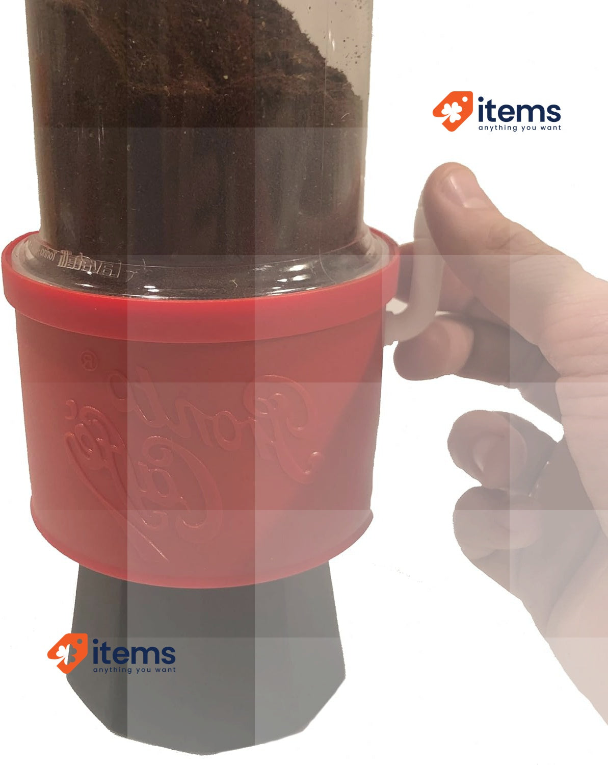 Lavatelli Pronto Caffè Dispenser for Ground Coffee, Red, Fits 250g Bag