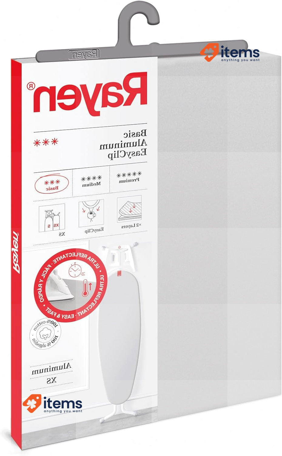 Rayen Universal Ironing Board Cover EasyClip Fit Ironing Cover 2 layer 115x38cm