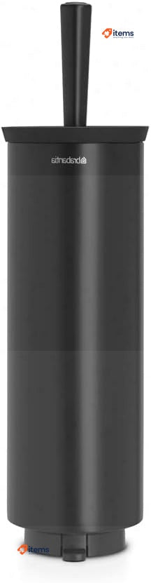 Brabantia Toilet Brush and Holder Black Easy to Mount with Support Bracket