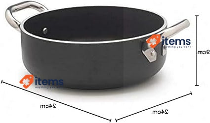 Pentole Agnelli Induction Pot 24 Cm Aluminium Fondo Casserole Handles Diameter