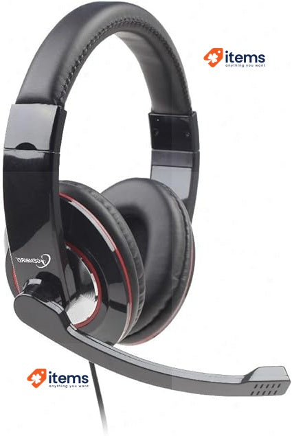 Gembird MHS - 001 Stereo Headset Glossy Black Headphones for Audiophiles MHS-001