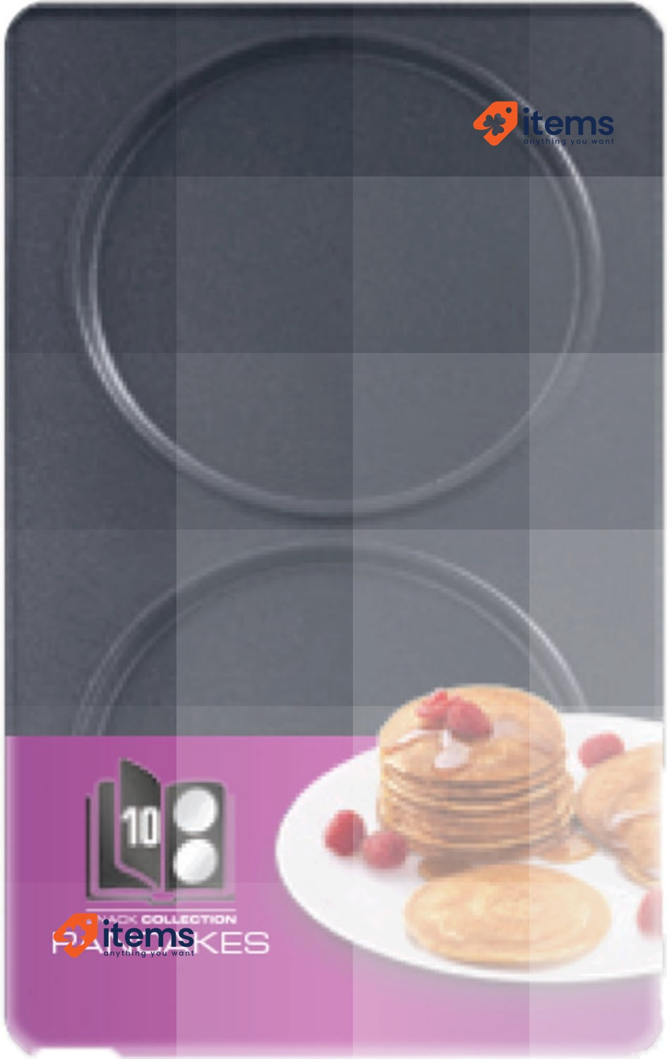 Tefal XA801012 Pancake Plates Set, Non-Stick, Snack Collection, Black