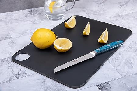 ARCOS Cutting Board with Hole Hanger, Smooth Surface for Chopping Food Black