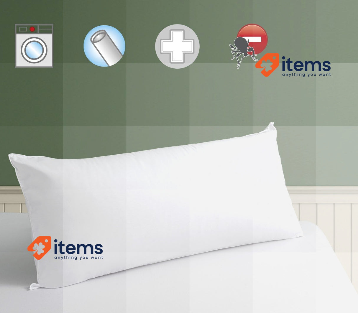 SAVEL Anti-Mite Cotton Pillow Case - 105cm White Pillowcase for Mite Prevention