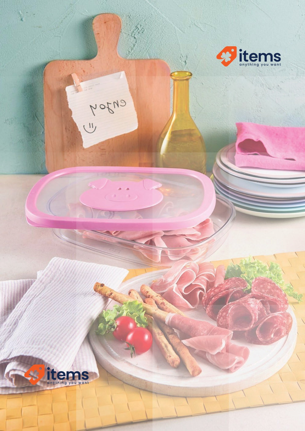 Snips Boite A Jambon De Conservation Boites Charcuterie 1.5 L - 1.5L Pink Cold