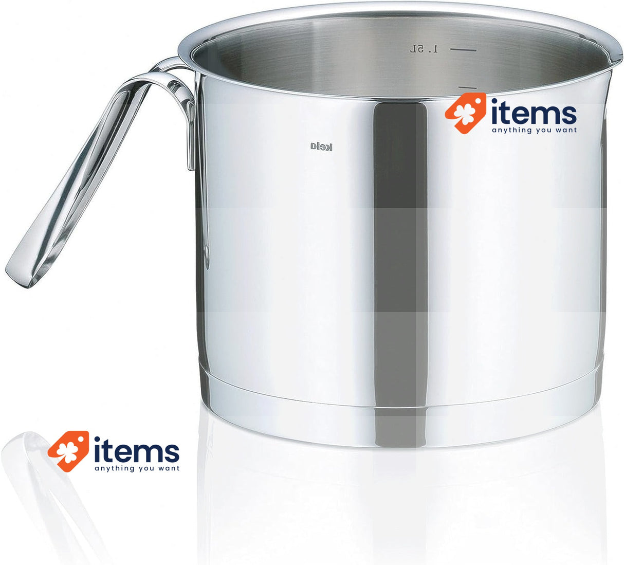 Kela Milk pan Cailin 14cm of Stainless Steel, Silver Shiny, 14 x 14 x 12 cm