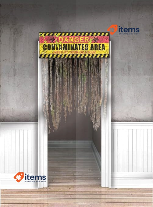 Amscan 240996-55 - Door curtain Dead Inside, size 137,1 x 96,5 cm