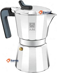 Braisogona De Luxe2 Aluminium 12 Cups Coffee Maker Silver BRA Deluxe Italian