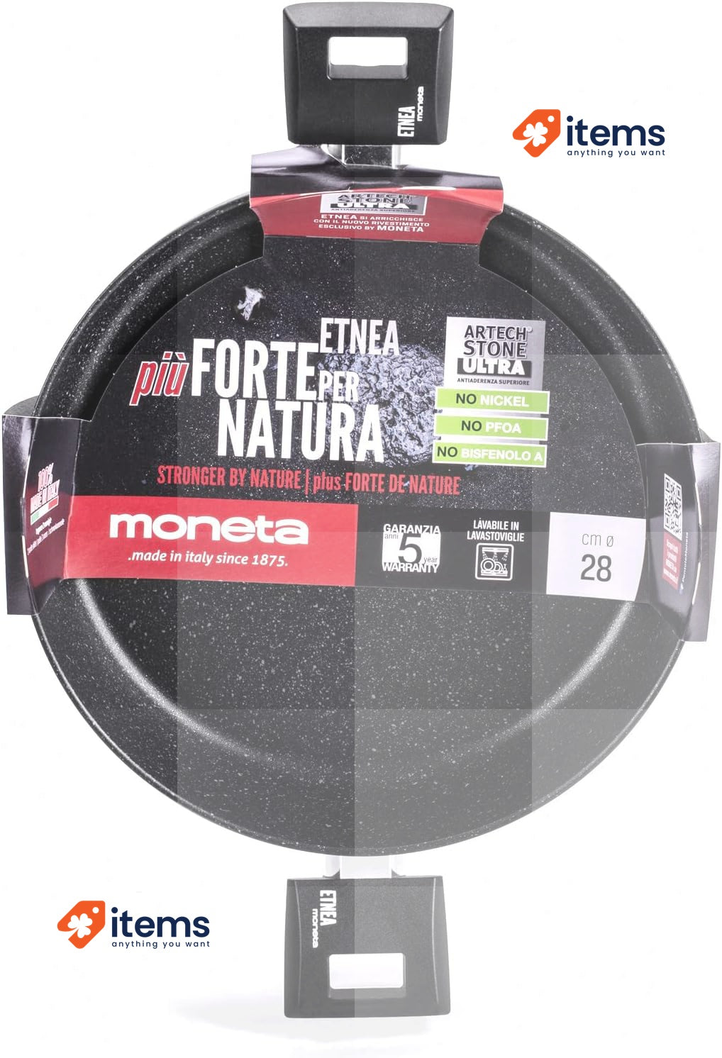 Moneta Etnea Artech Ultra Sauté, Black 28 Cm Saucepans Stockpots