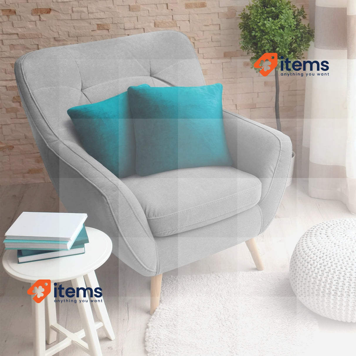 Amago - Cushion Cover Set of 2, Cashmere Feeling, 50 x 50 cm - Petrol