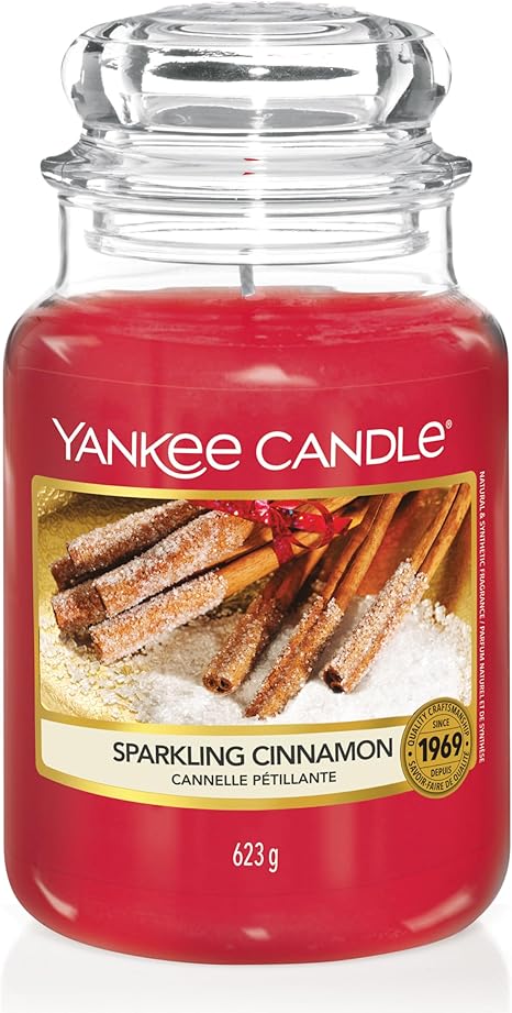 Yankee Candle Scented Candle Sparkling Cinnamon Large Jar Red