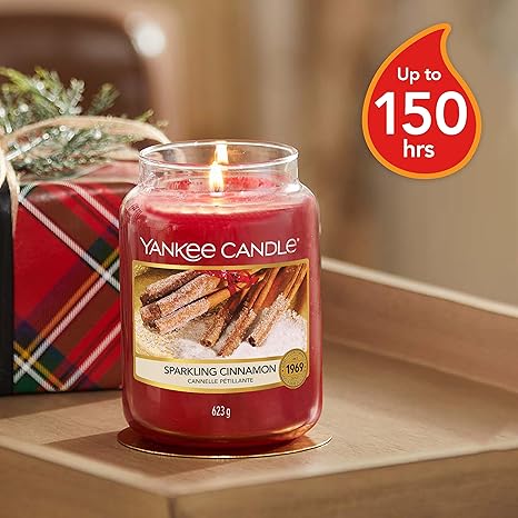 Yankee Candle Scented Candle Sparkling Cinnamon Large Jar Red