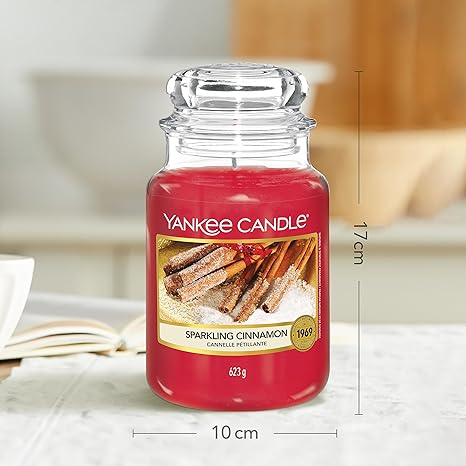 Yankee Candle Scented Candle Sparkling Cinnamon Large Jar Red