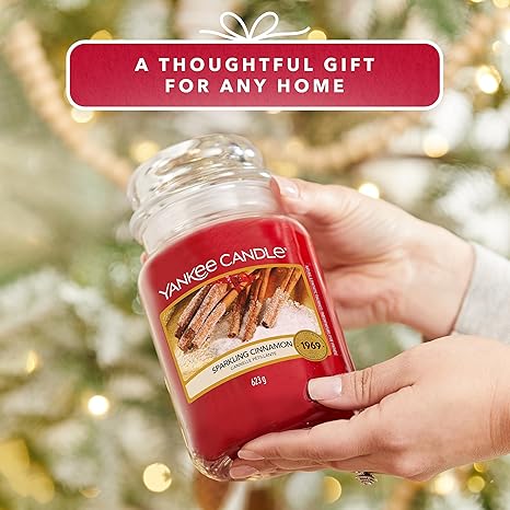 Yankee Candle Scented Candle Sparkling Cinnamon Large Jar Red