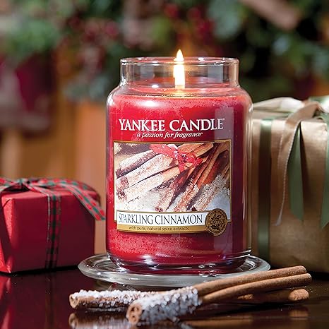 Yankee Candle Scented Candle Sparkling Cinnamon Large Jar Red
