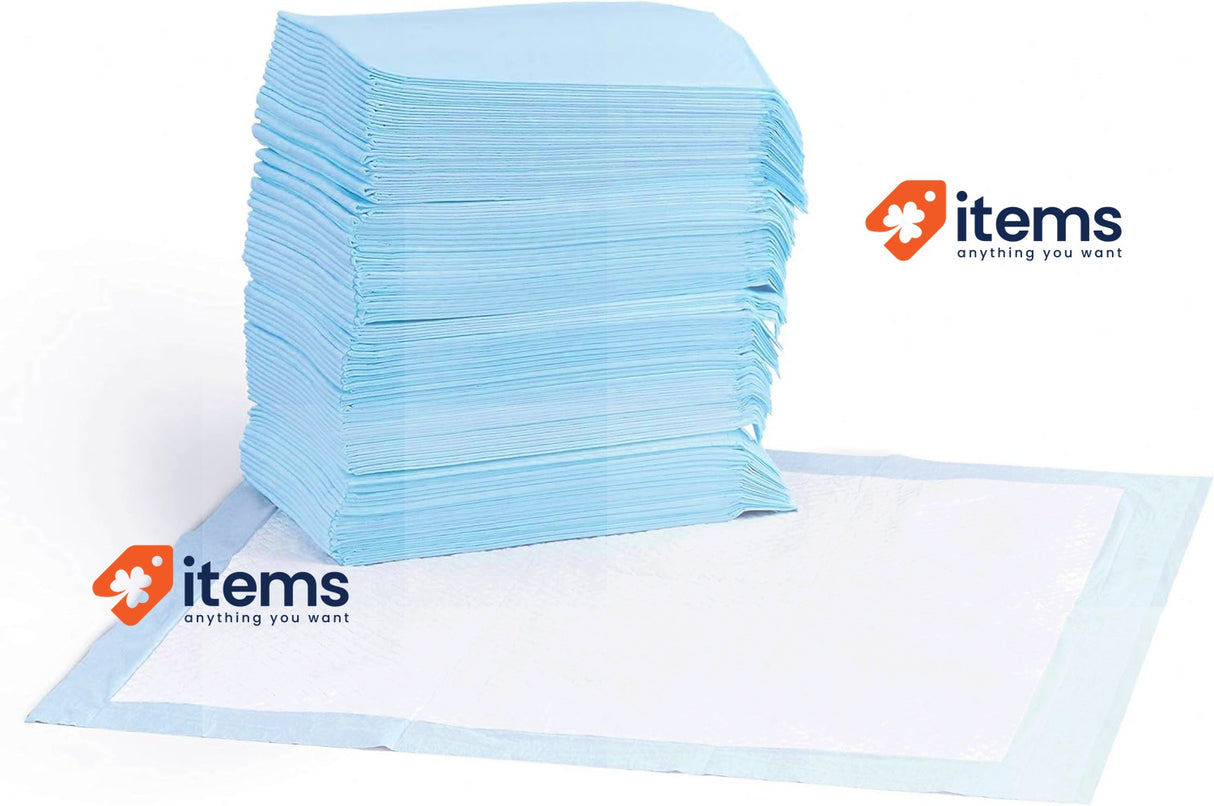 Amazon Basics Dog and Puppy Training Pads, Leak-Proof Design Regular Size x50