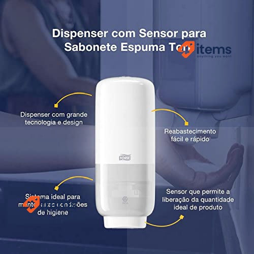 Tork Skincare Wall Mounted Dispenser with Intuition Sensor White S4, Hygienic