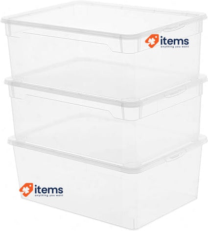 Rotho Clear, Set of 3 storage boxes Rotho, Rotho, Clear, 0 x 26 0 x 22 10l 0 cm