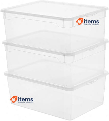 Rotho Clear, Set of 3 storage boxes Rotho, Rotho, Clear, 0 x 26 0 x 22 10l 0 cm