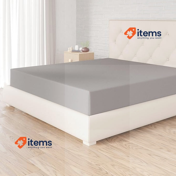 Amazon Basics stretch bed sheets, 200 x 300 x 30cm, microfiber, dark grey, 30cm