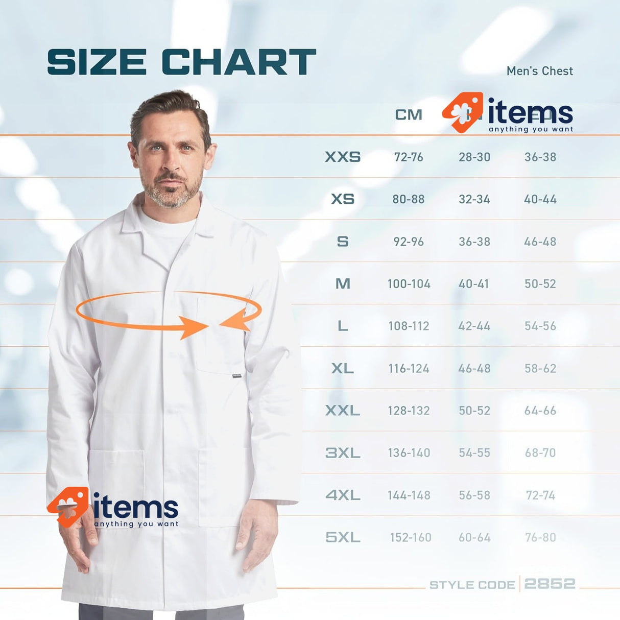 Portwest 2852 Standard Lab Coat Hard Wearing Workwear Navy, Small Kingsmill Stud