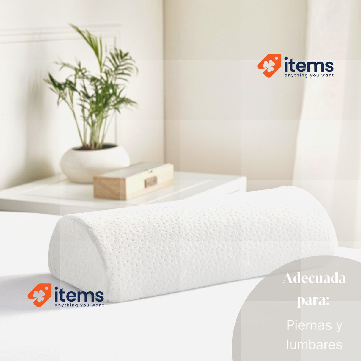 Pikolin Home - Medium-strength viscoelastic pillow in ergonomic crescent shape