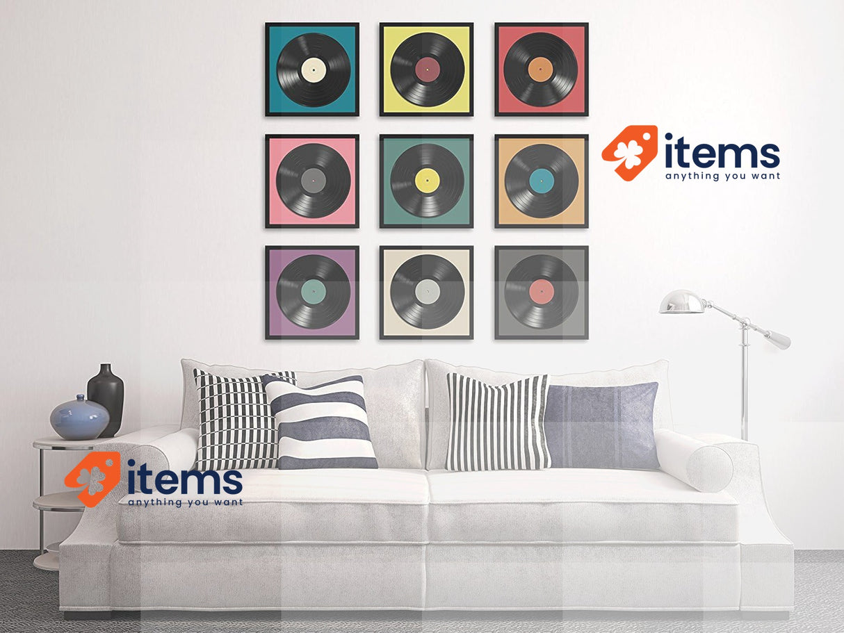 Americanflat Album Frame in Black - Aluminium Vinyl Frame 32x32 cm Black