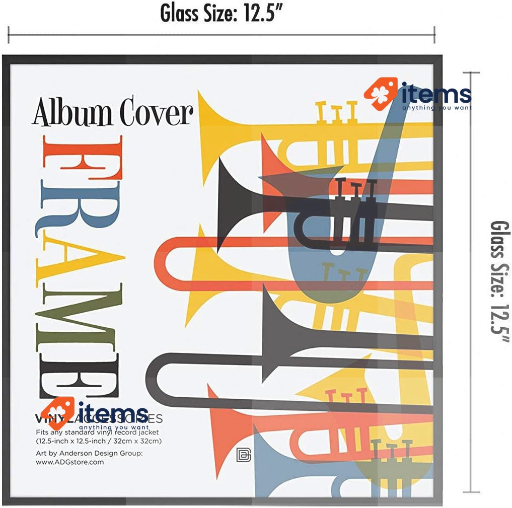 Americanflat Album Frame in Black - Aluminium Vinyl Frame 32x32 cm Black