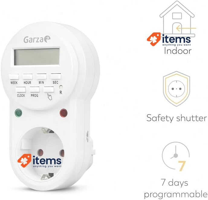Garza - Digital Programmable Plug White Timers - Smart Socket / Outlet Garza –