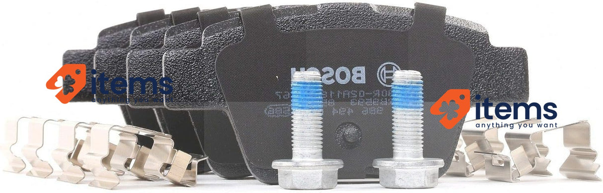 Bosch BP1009 - Brake Pads Car Rear Axle 1 Set of 4 Pads - With Accessories R90