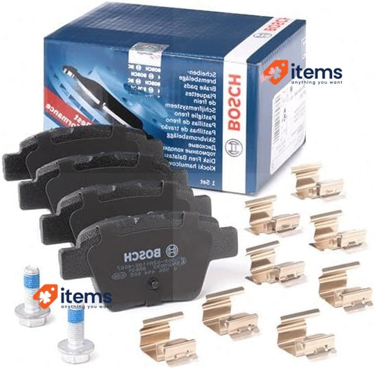 Bosch BP1009 - Brake Pads Car Rear Axle 1 Set of 4 Pads - With Accessories R90